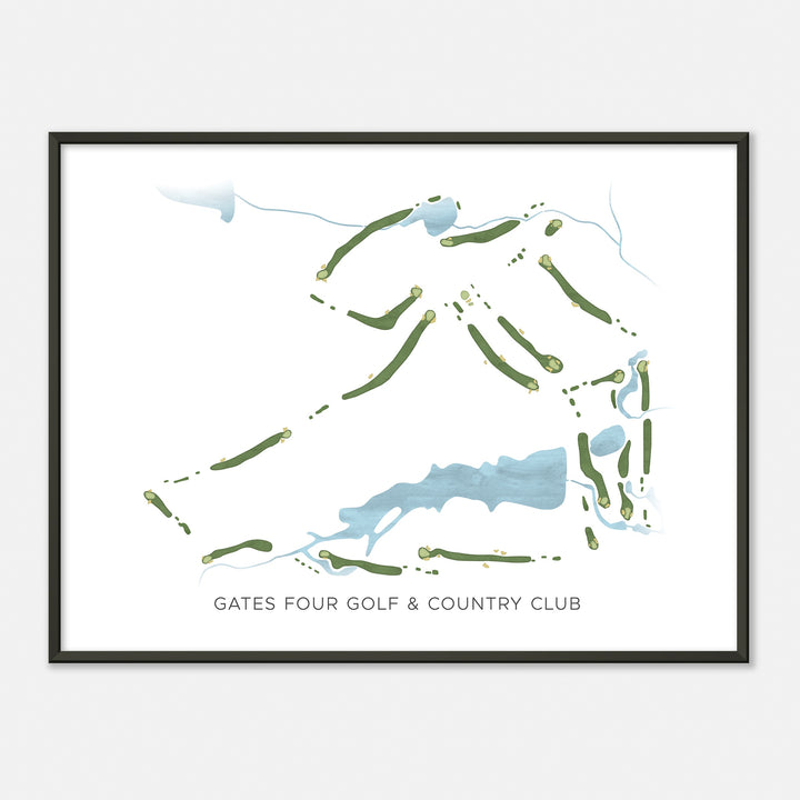 Print of Gates Four Golf & Country Club Modern Map