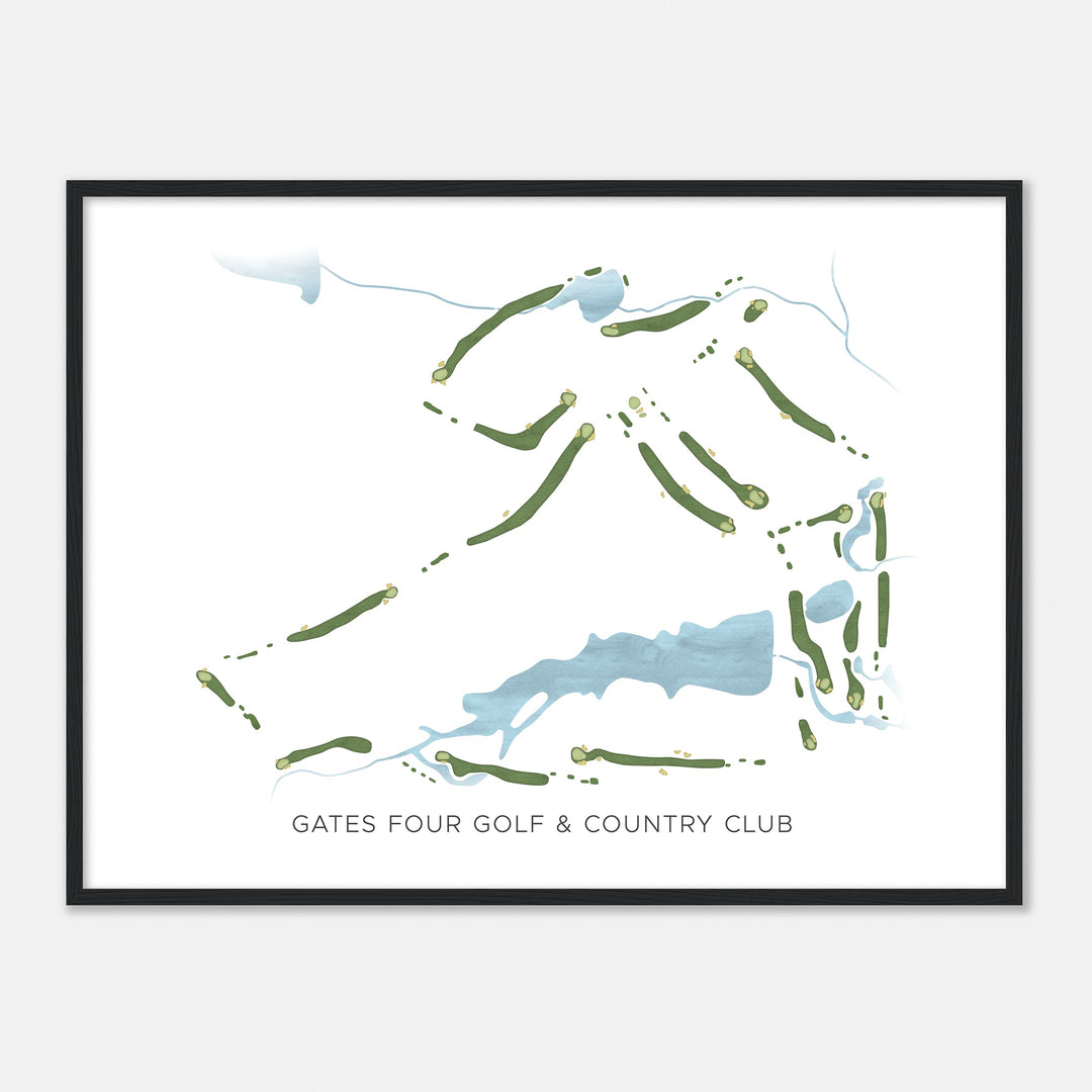 Print of Gates Four Golf & Country Club Modern Map