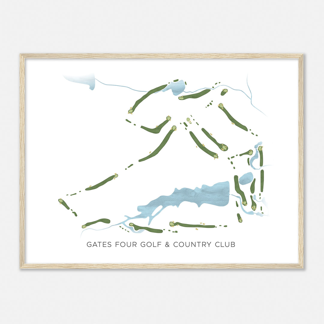 Print of Gates Four Golf & Country Club Modern Map