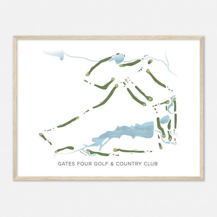 Print of Gates Four Golf & Country Club Modern Map