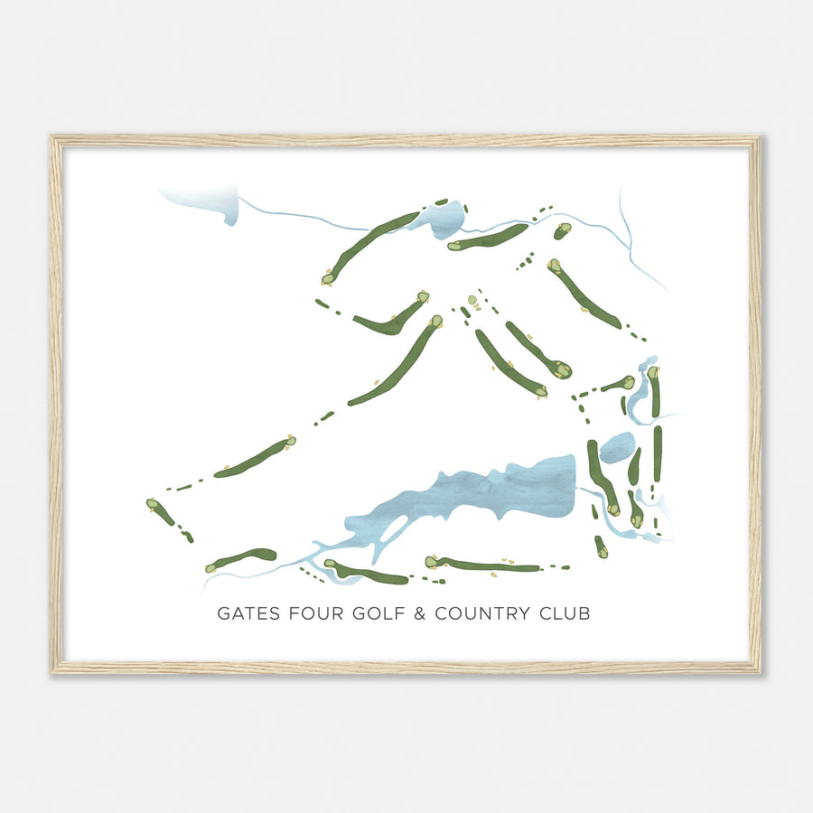 Print of Gates Four Golf & Country Club Modern Map