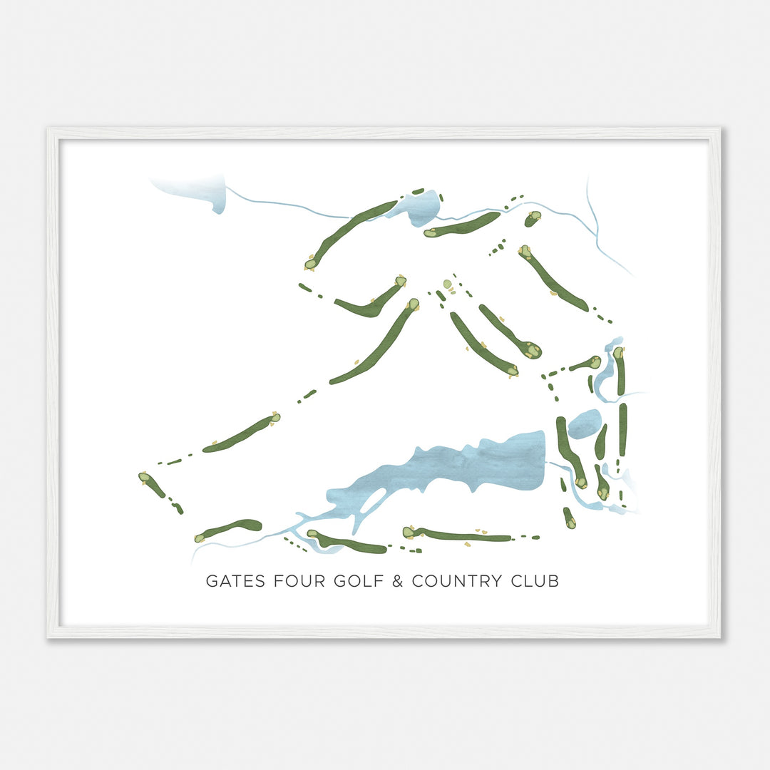 Print of Gates Four Golf & Country Club Modern Map