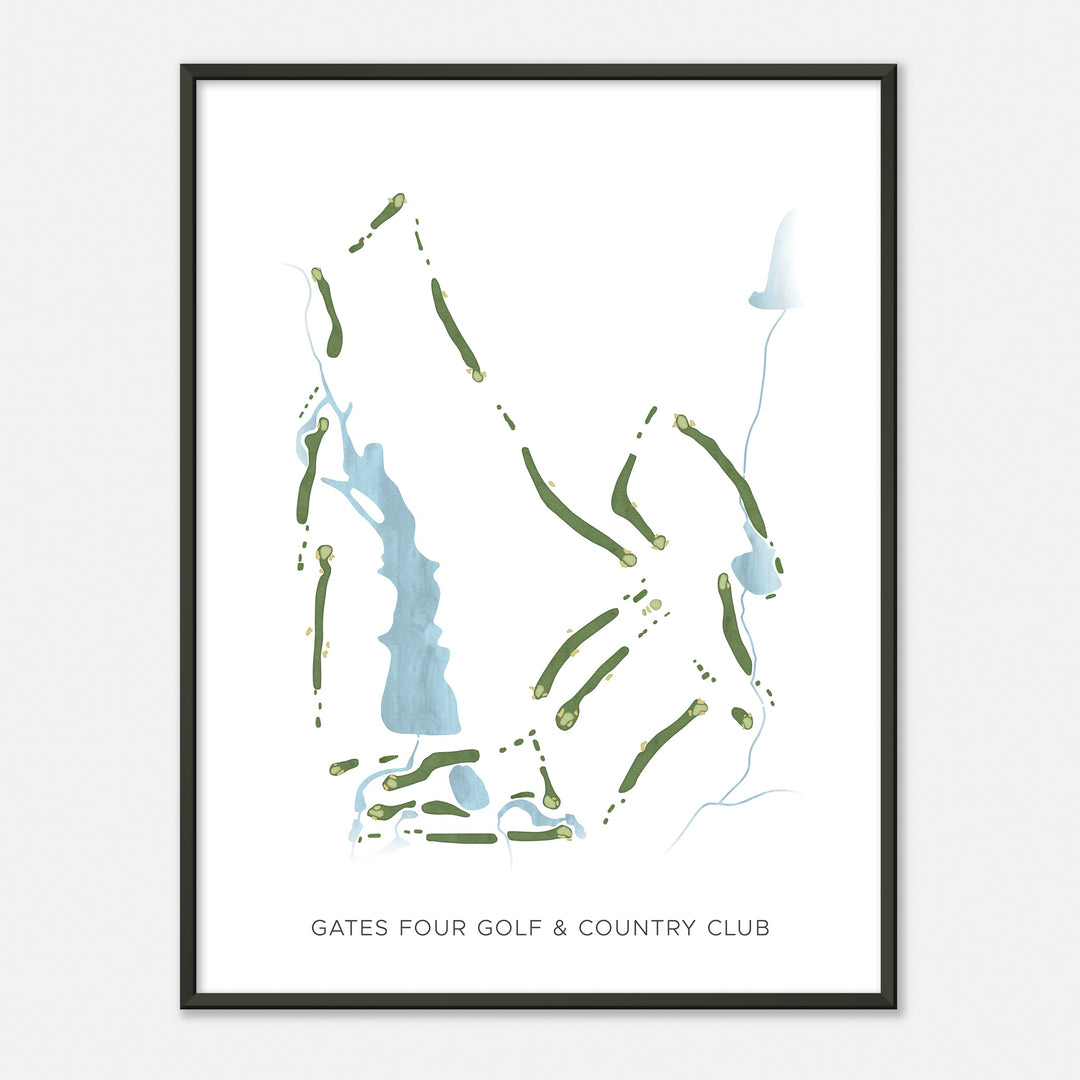 Print of Gates Four Golf & Country Club Modern Map