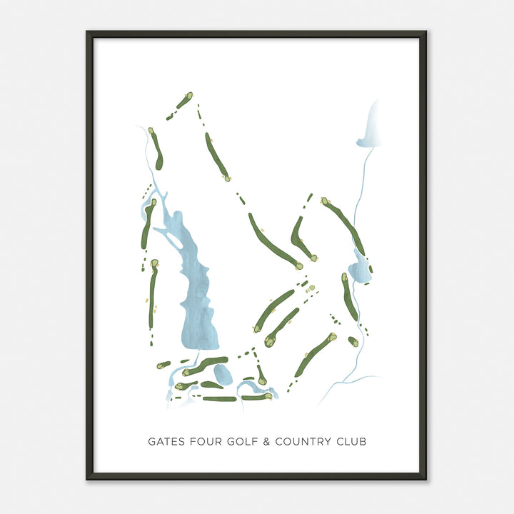 Print of Gates Four Golf & Country Club Modern Map