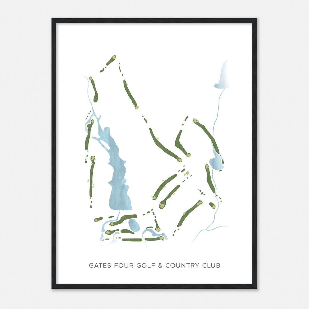 Print of Gates Four Golf & Country Club Modern Map