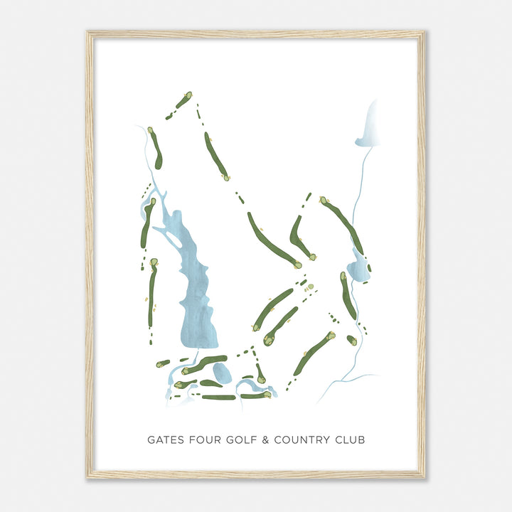 Print of Gates Four Golf & Country Club Modern Map