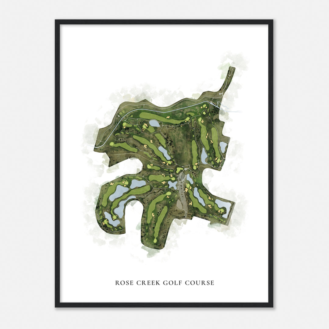 Print of Rose Creek Golf Course Classic Map