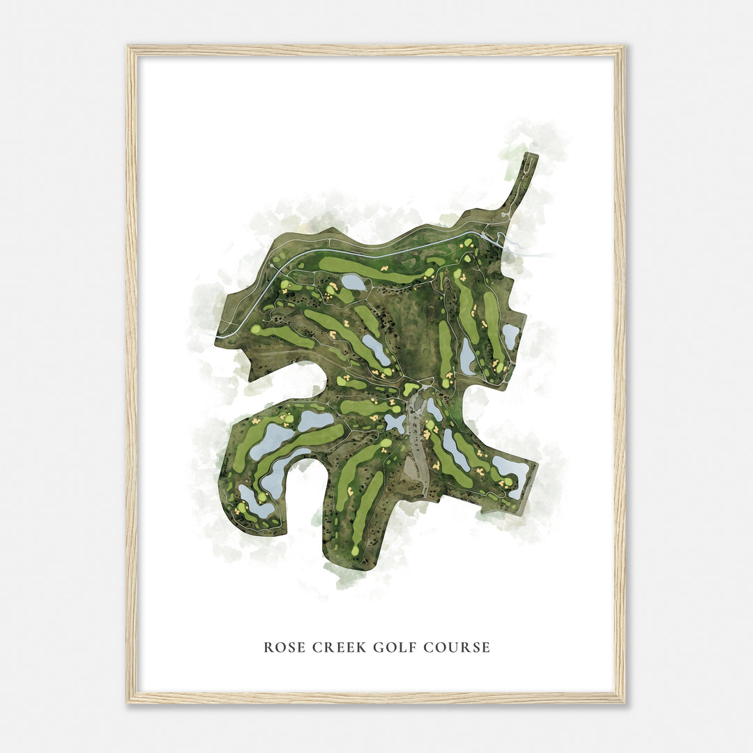 Print of Rose Creek Golf Course Classic Map