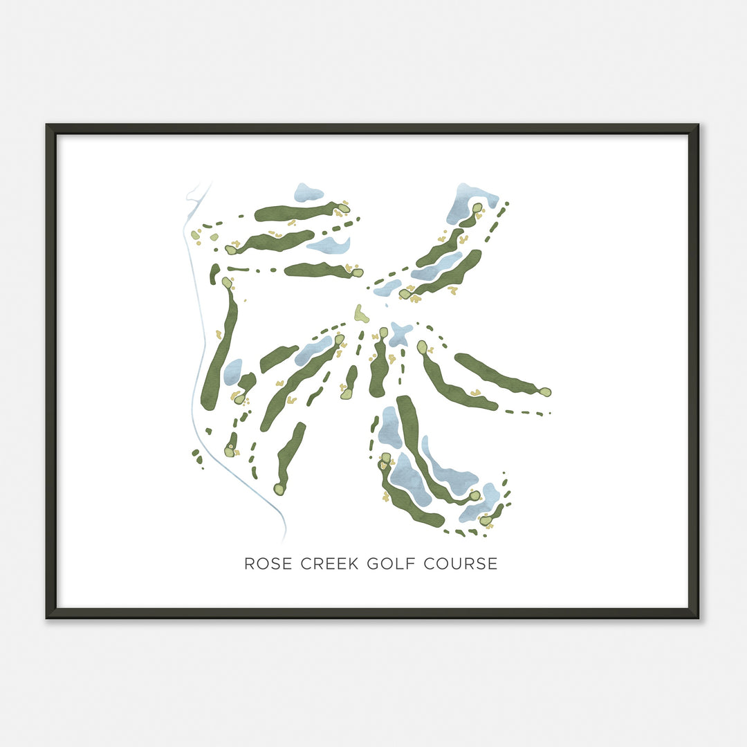 Print of Rose Creek Golf Course Modern Map