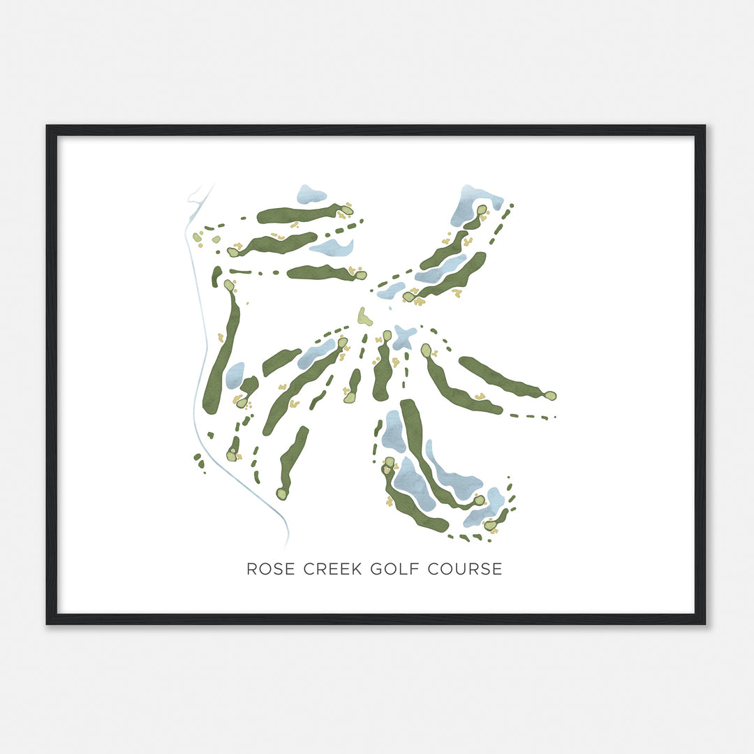 Print of Rose Creek Golf Course Modern Map