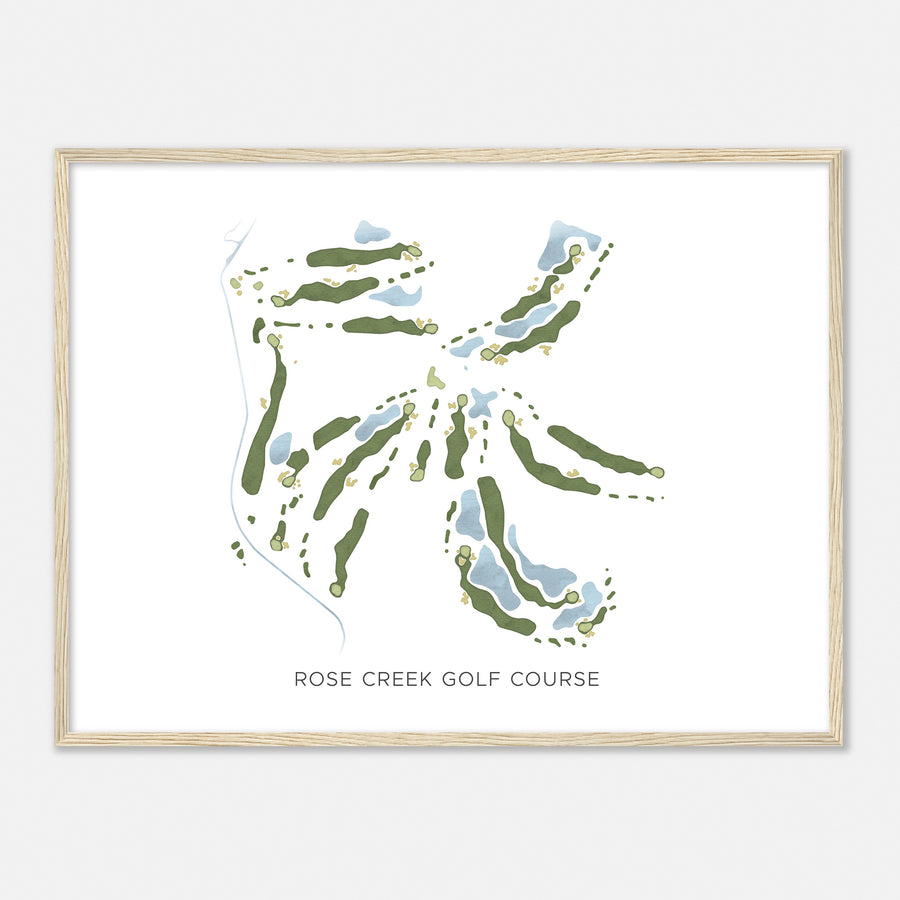 Print of Rose Creek Golf Course Modern Map