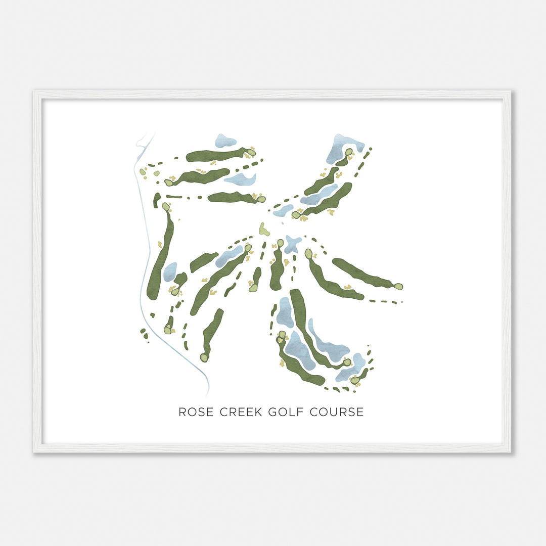 Print of Rose Creek Golf Course Modern Map