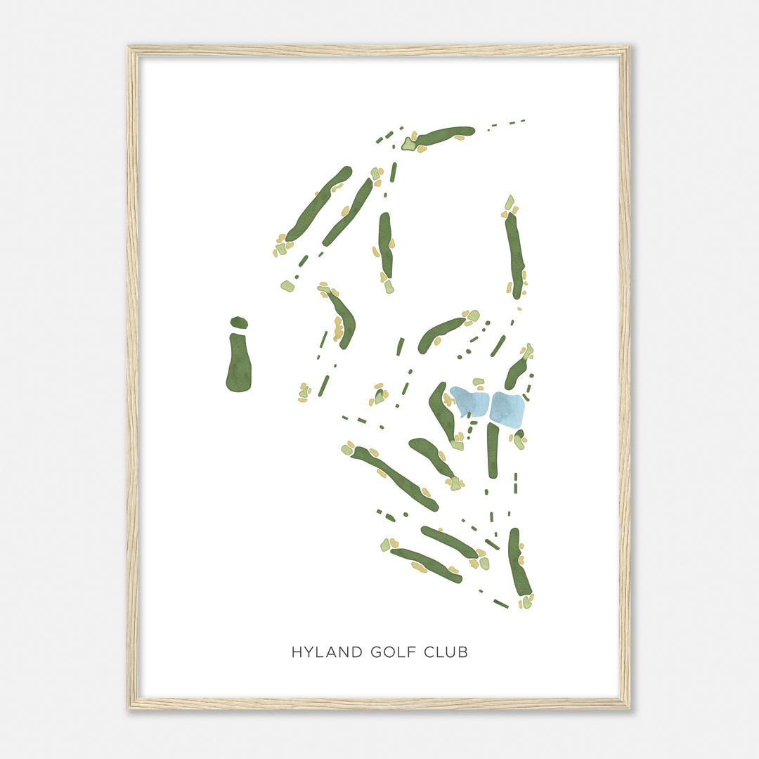 Print of Hyland Golf Club Modern Map