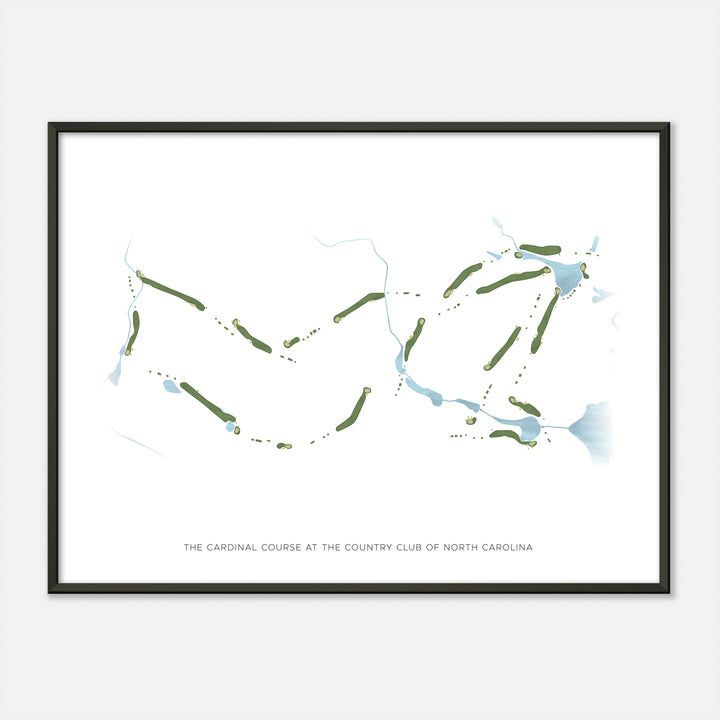 Print of The Cardinal Course At The Country Club Of North Carolina Modern Map