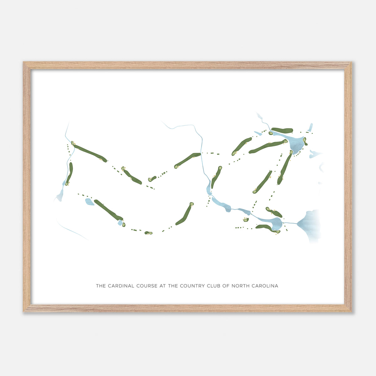 Print of The Cardinal Course At The Country Club Of North Carolina Modern Map