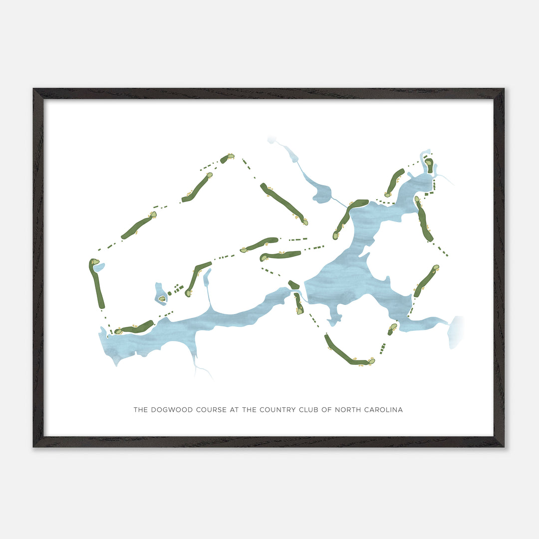 Print of The Dogwood Course At The Country Club Of North Carolina Modern Map