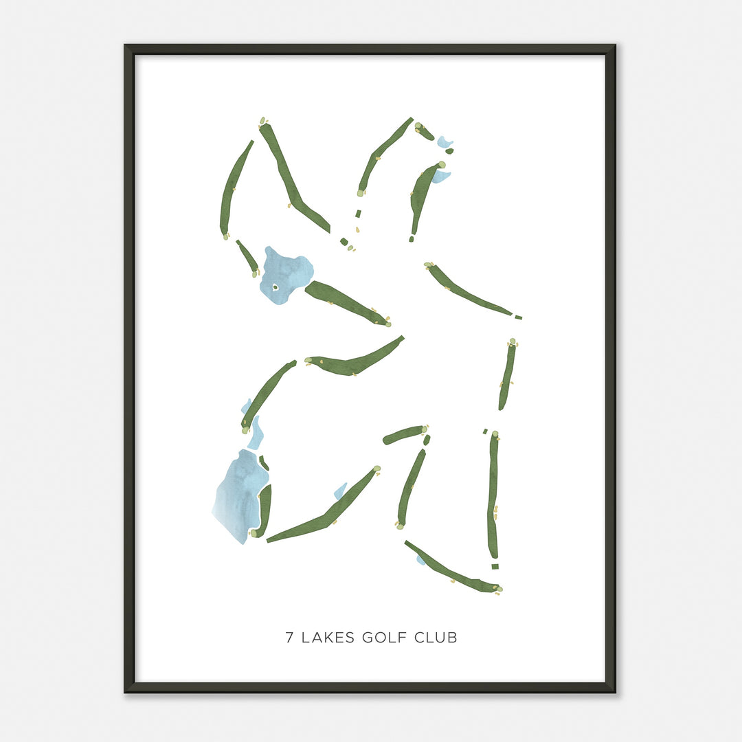 Print of 7 Lakes Golf Club Modern Map