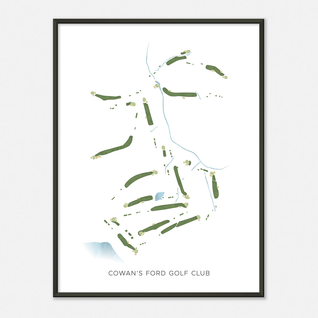 Print of Cowan'S Ford Golf Club Modern Map