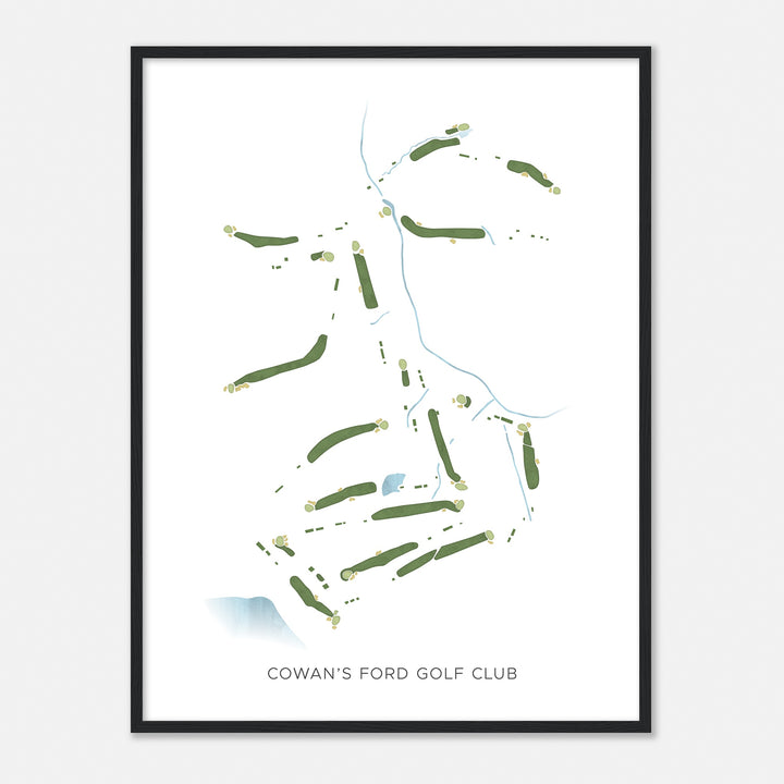 Print of Cowan'S Ford Golf Club Modern Map