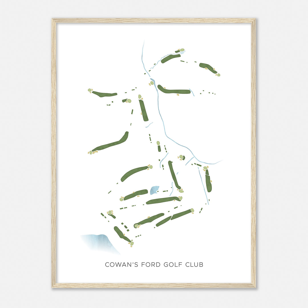 Print of Cowan'S Ford Golf Club Modern Map