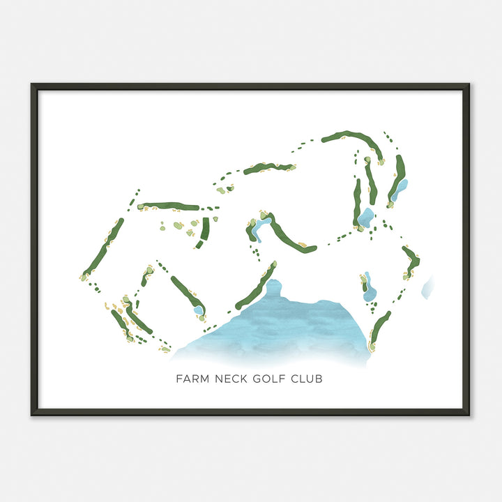 Print of Farm Neck Golf Club Modern Map