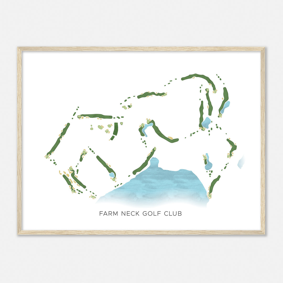 Print of Farm Neck Golf Club Modern Map