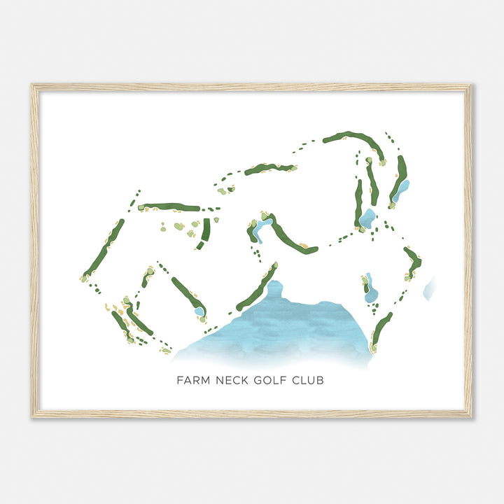 Print of Farm Neck Golf Club Modern Map