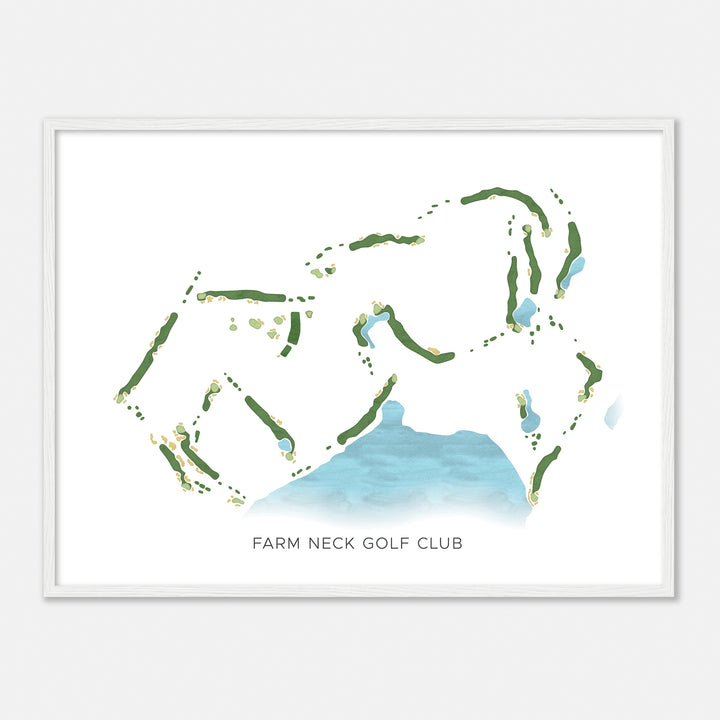 Print of Farm Neck Golf Club Modern Map