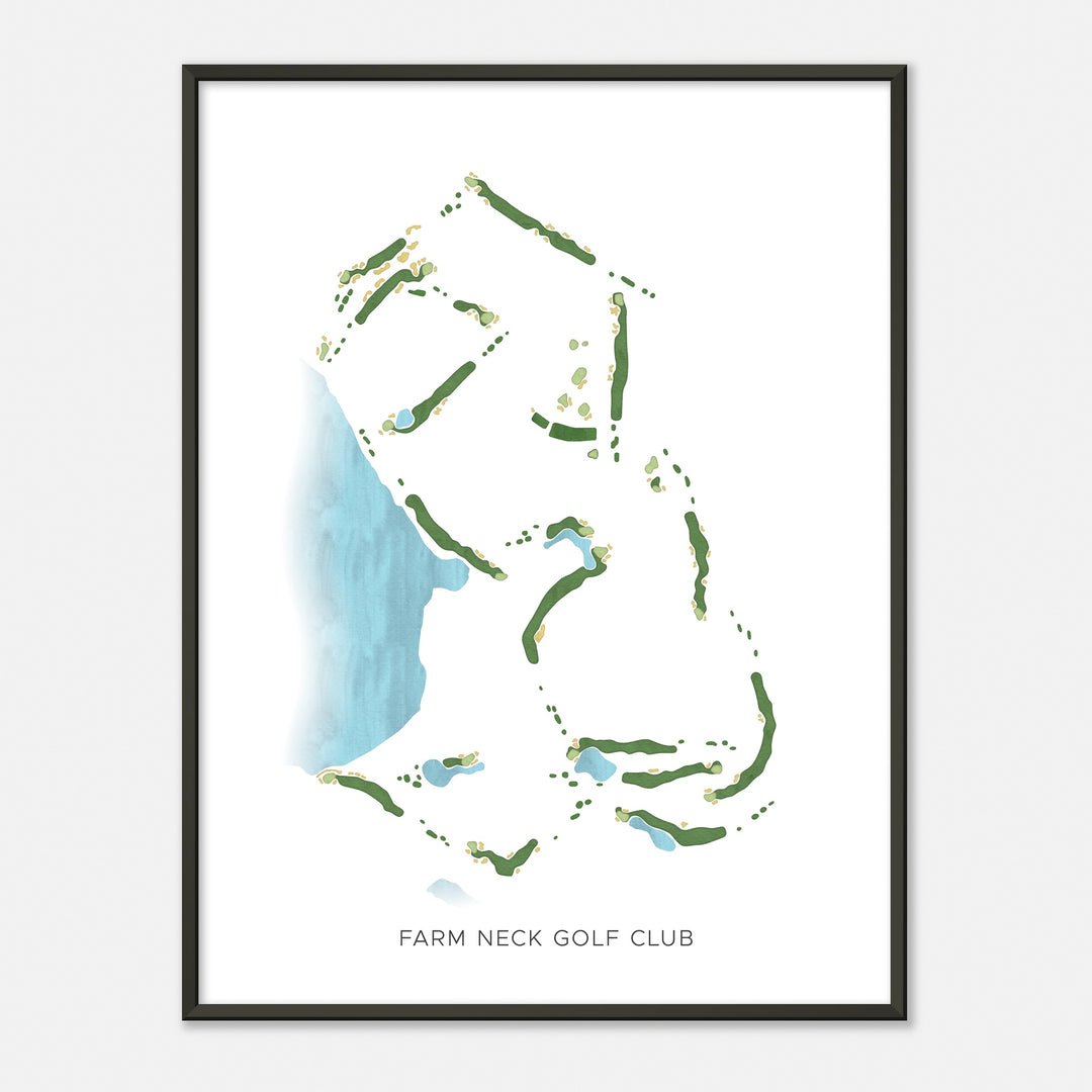 Print of Farm Neck Golf Club Modern Map