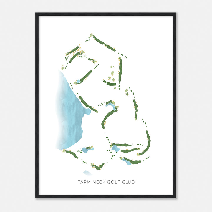 Print of Farm Neck Golf Club Modern Map