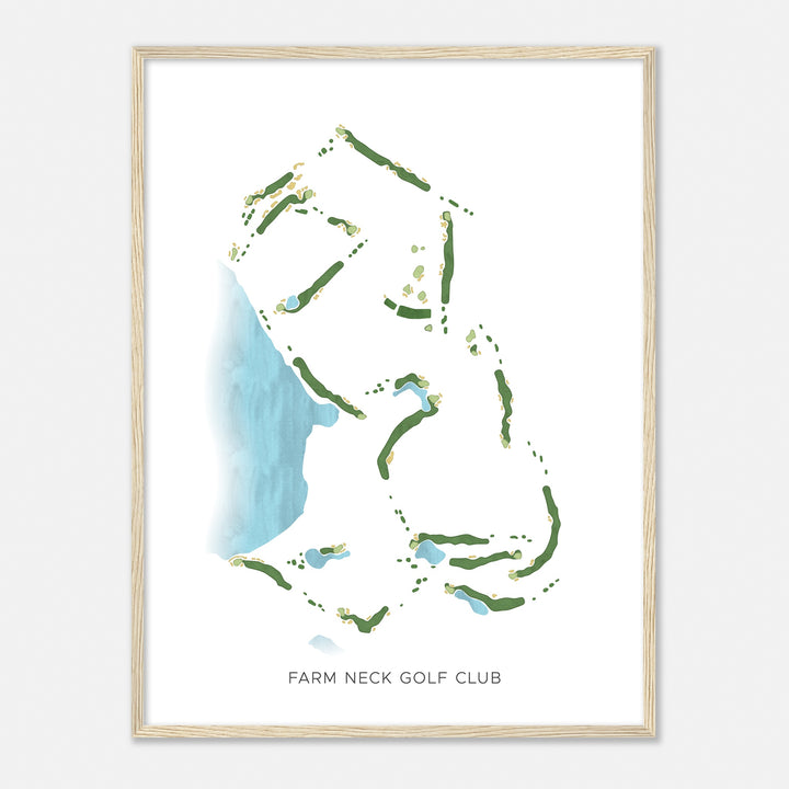 Print of Farm Neck Golf Club Modern Map