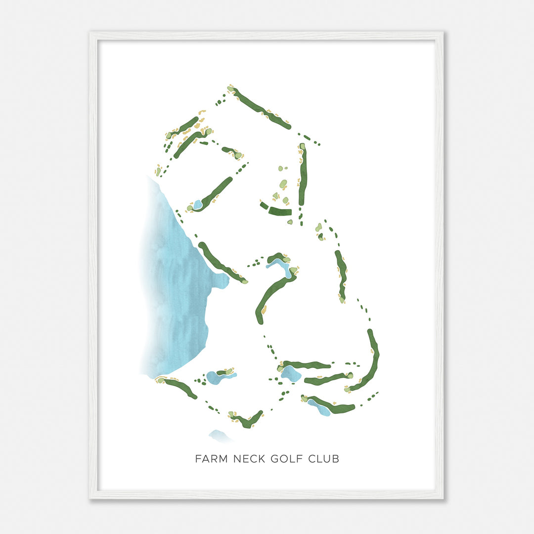 Print of Farm Neck Golf Club Modern Map