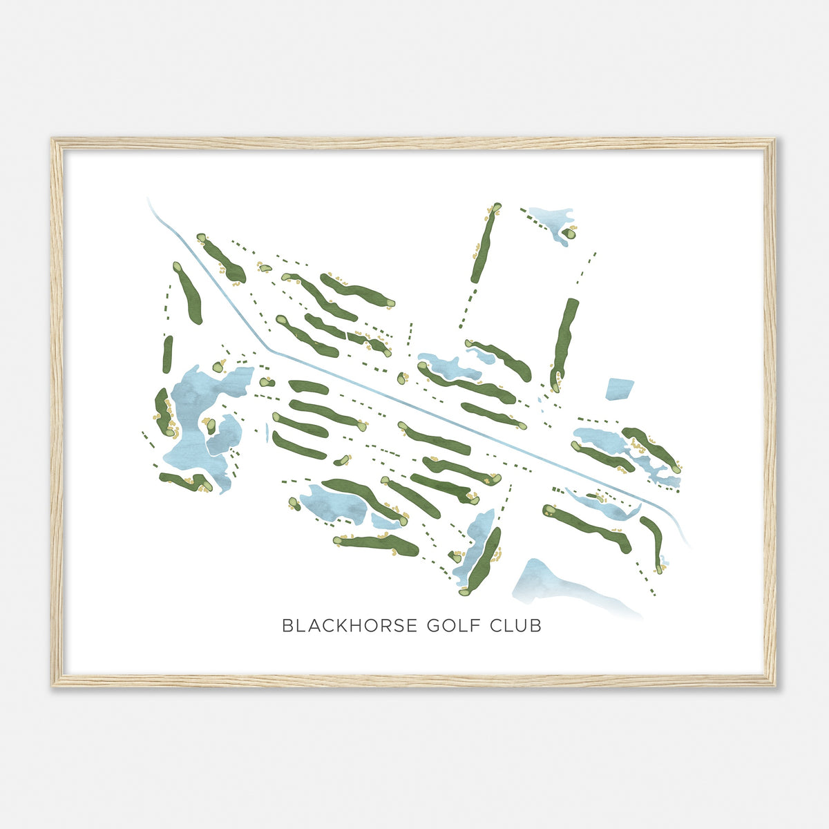 Print of Blackhorse Golf Club Modern Map