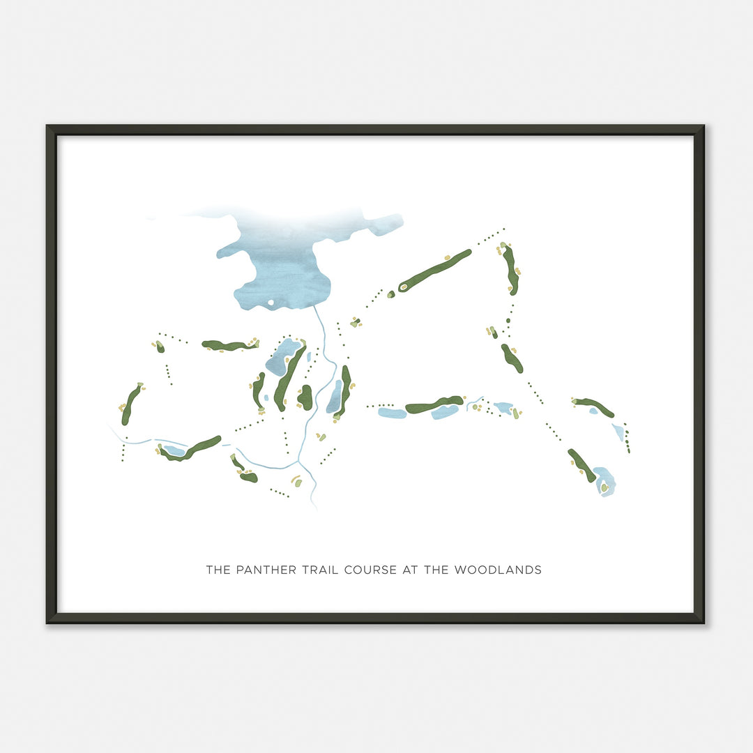 Print of The Panther Trail Course At The Woodlands Modern Map