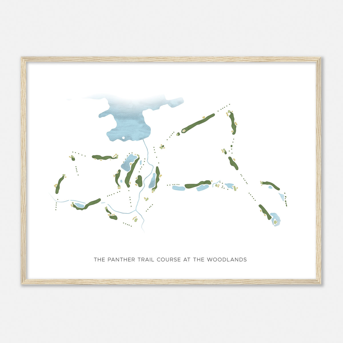 Print of The Panther Trail Course At The Woodlands Modern Map