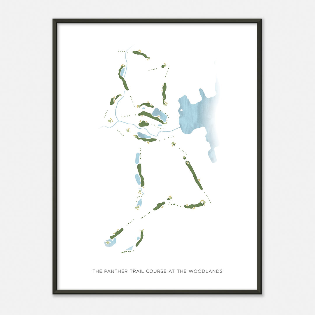 Print of The Panther Trail Course At The Woodlands Modern Map