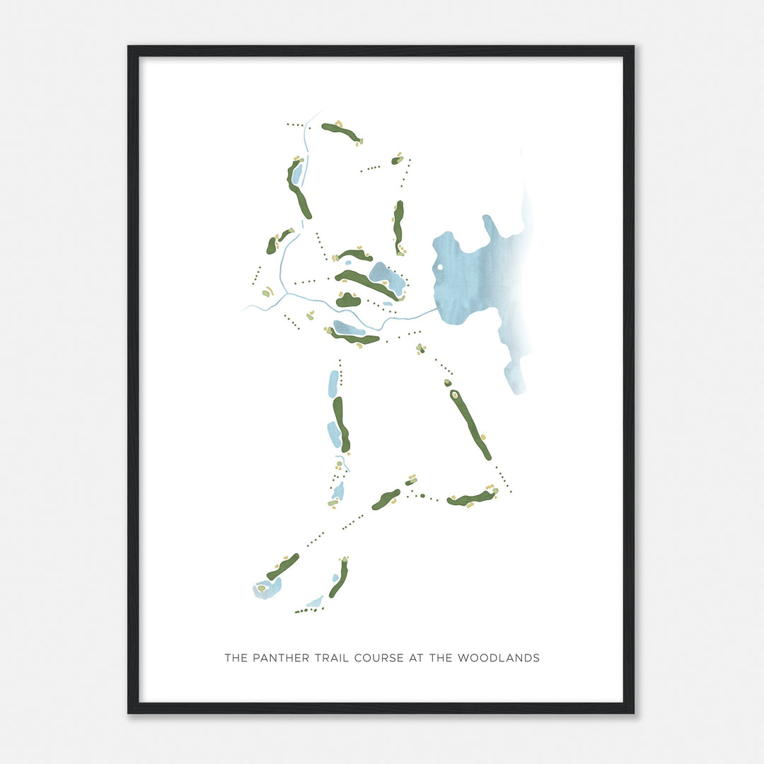 Print of The Panther Trail Course At The Woodlands Modern Map
