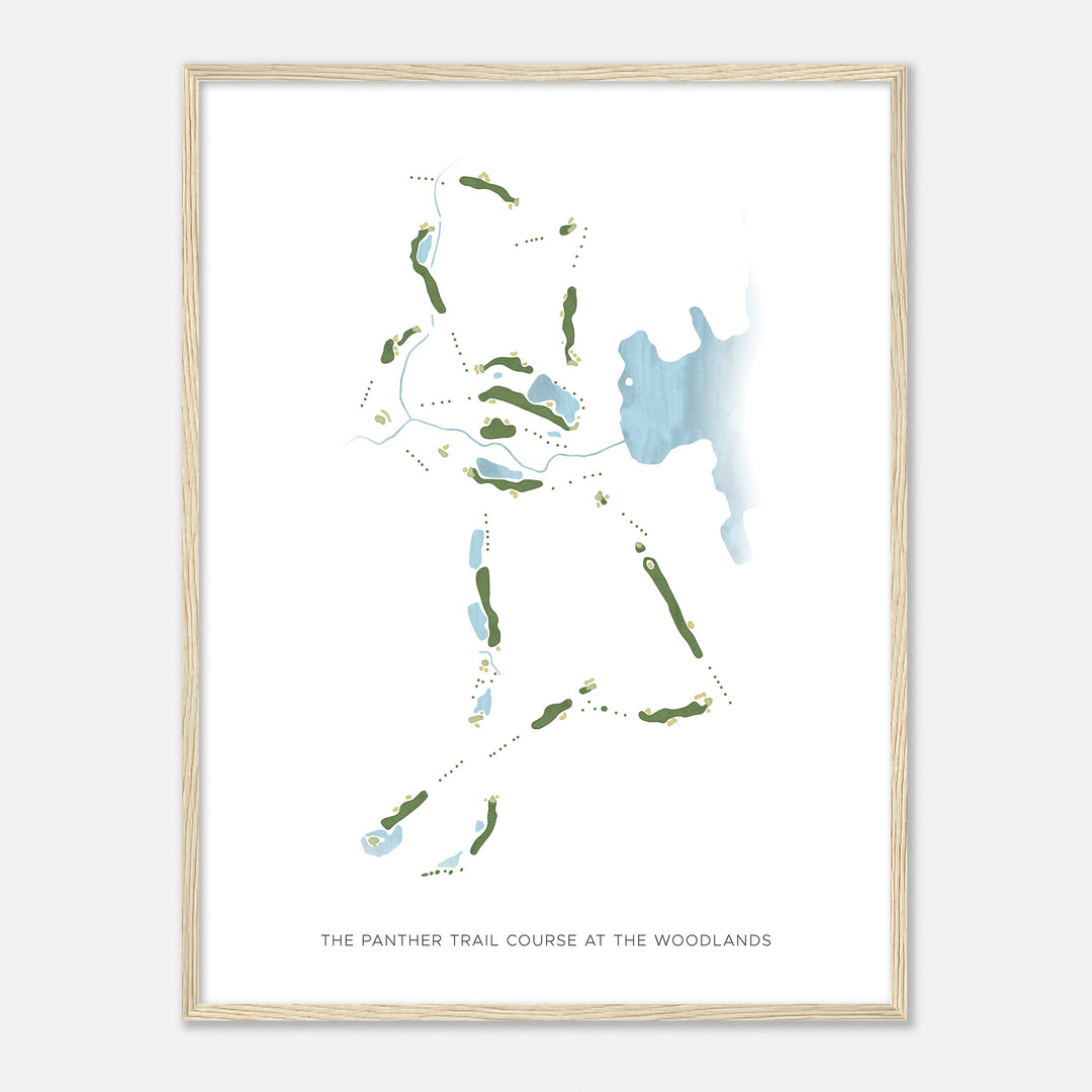 Print of The Panther Trail Course At The Woodlands Modern Map