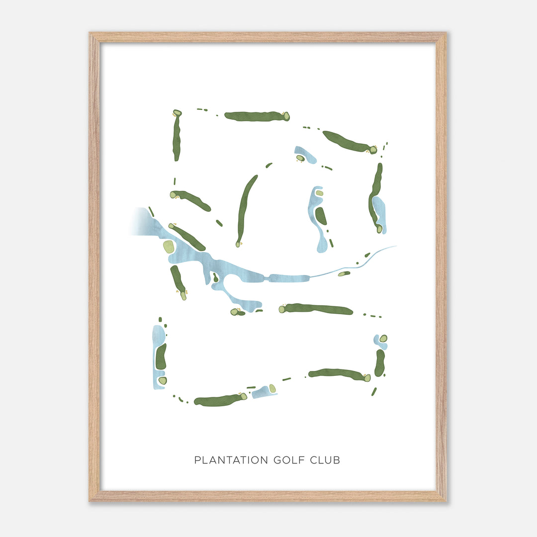 Print of Plantation Golf Club Modern Map