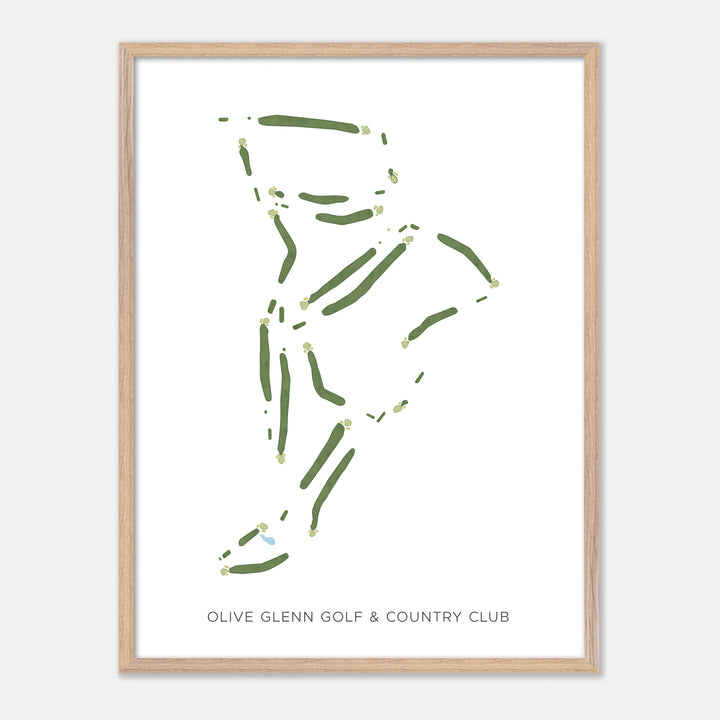 Print of Olive Glenn Golf & Country Club Modern Map