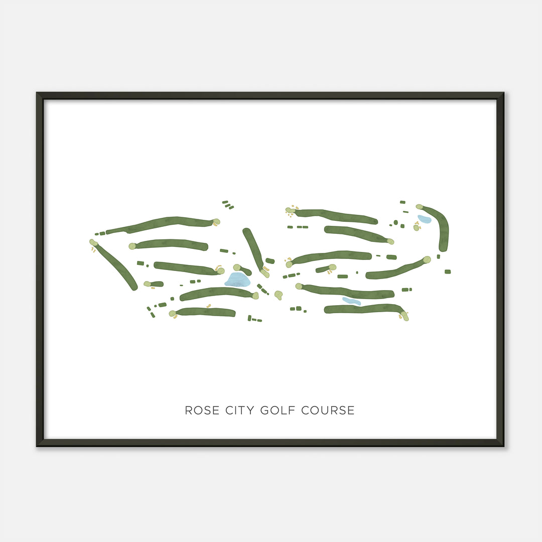Print of Rose City Golf Course Modern Map