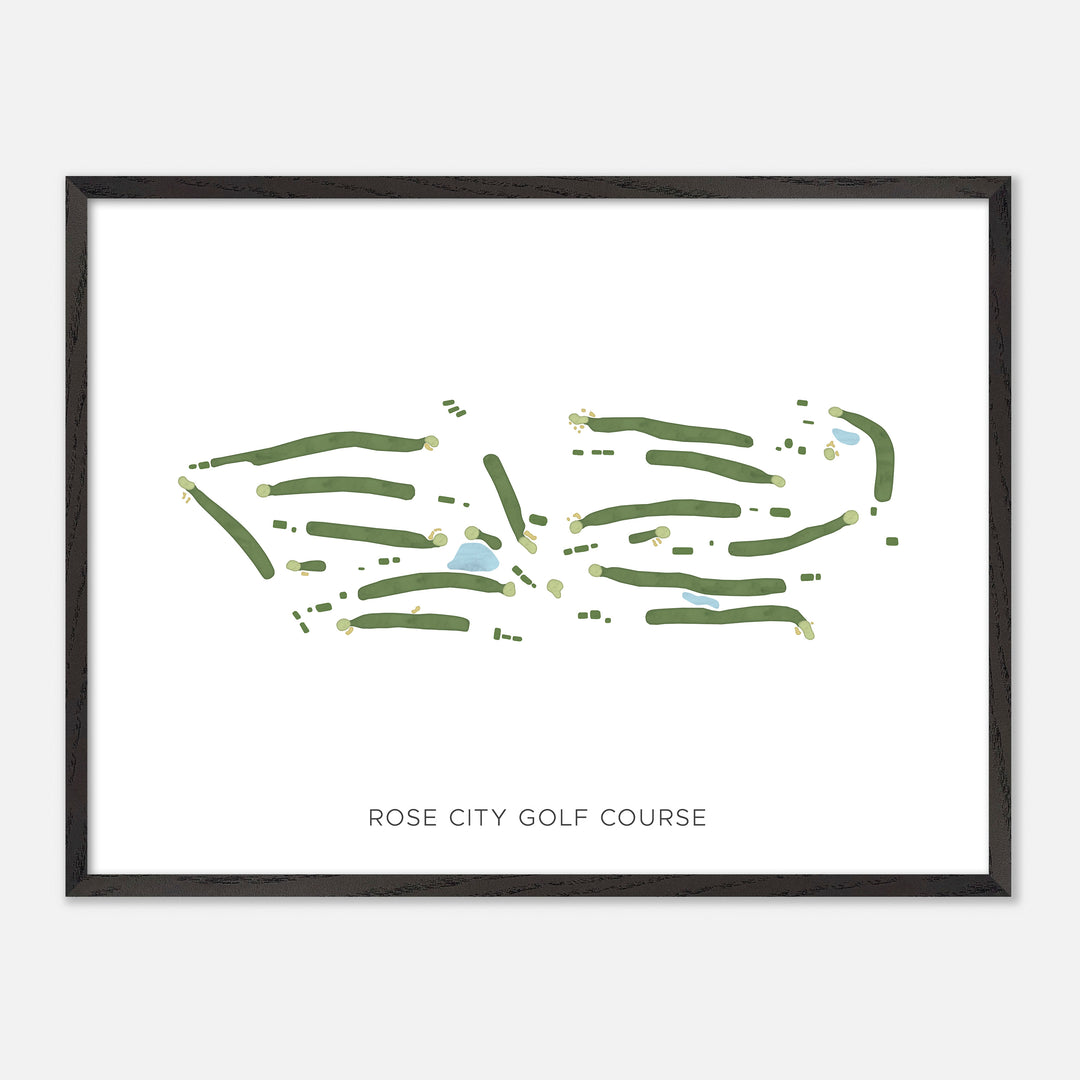 Print of Rose City Golf Course Modern Map