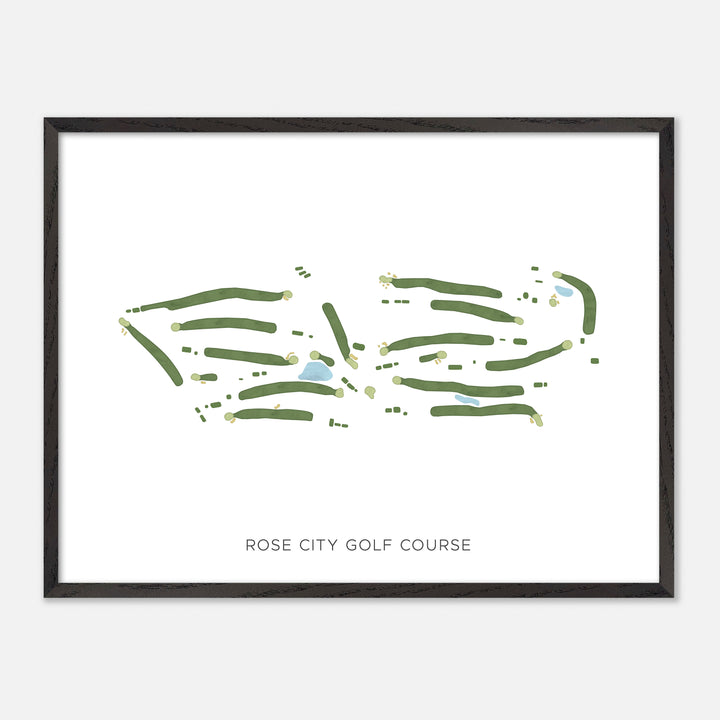 Print of Rose City Golf Course Modern Map