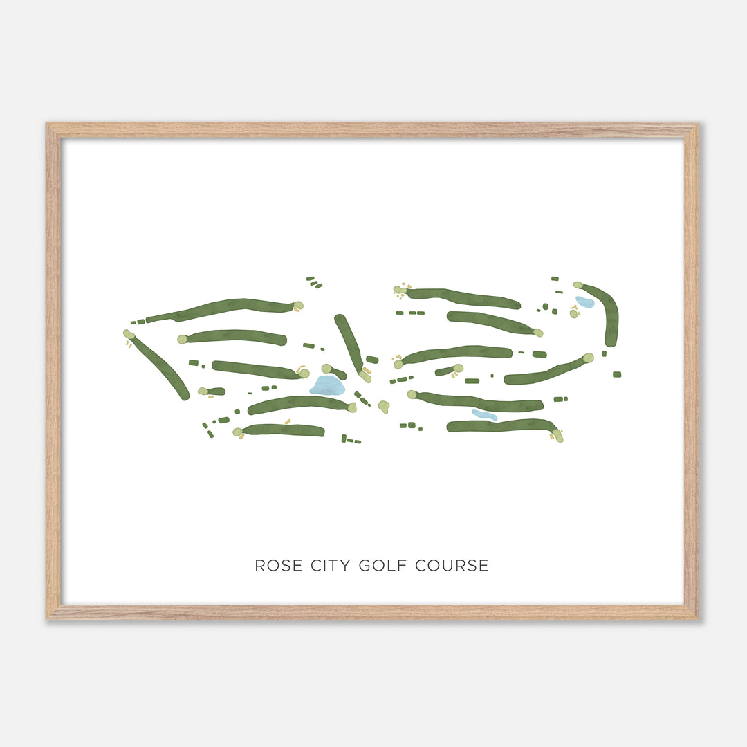 Print of Rose City Golf Course Modern Map