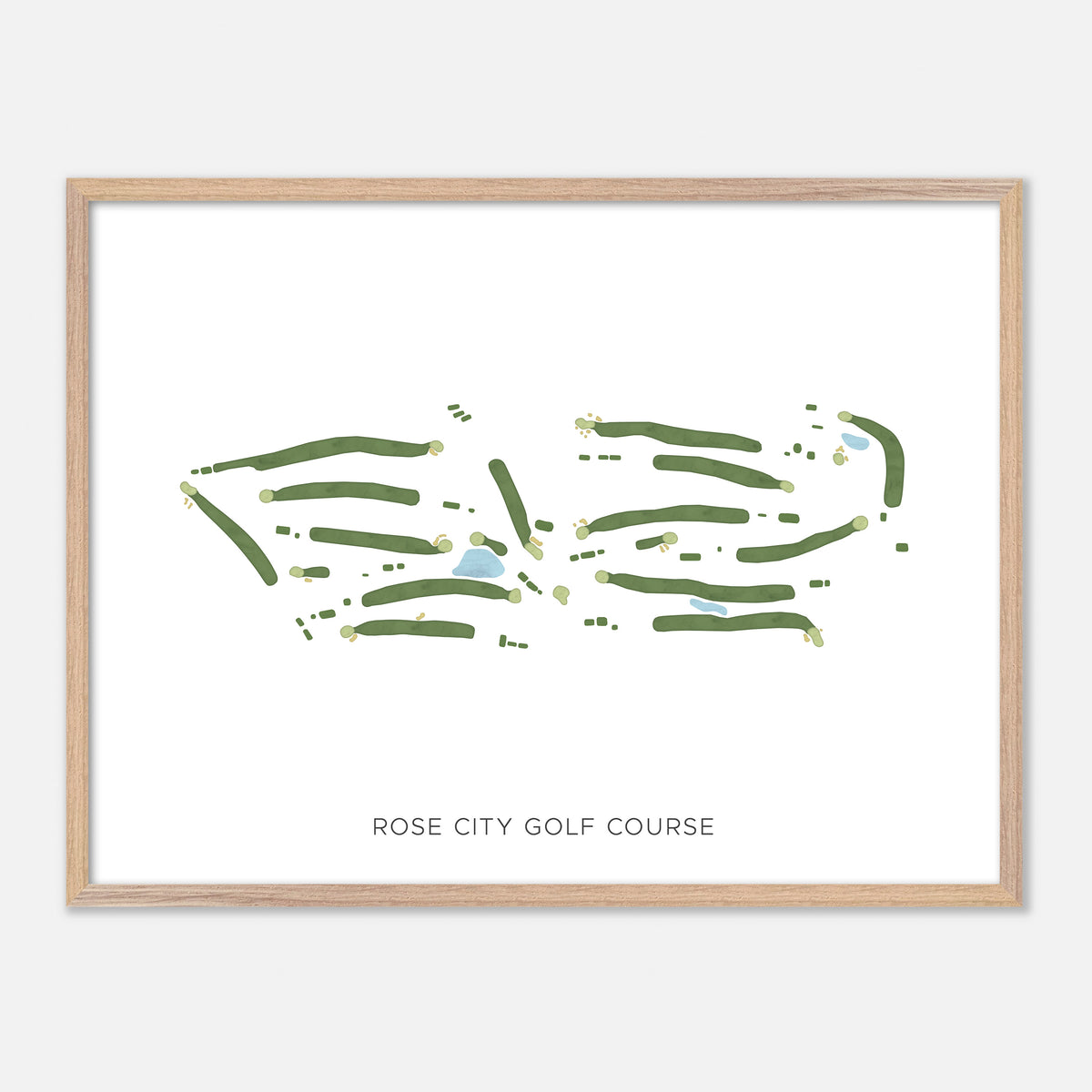 Print of Rose City Golf Course Modern Map