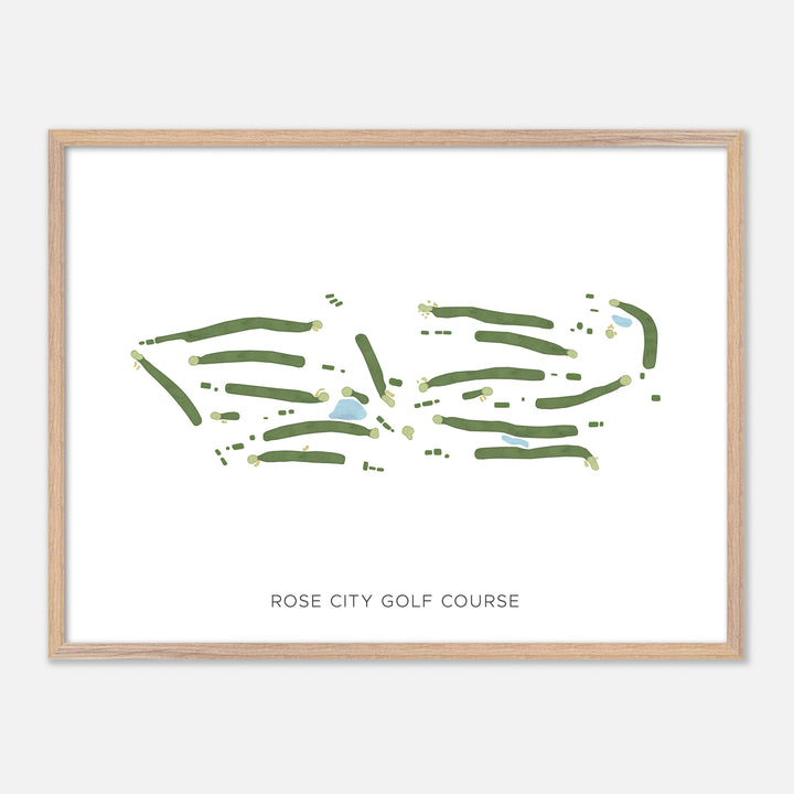 Print of Rose City Golf Course Modern Map