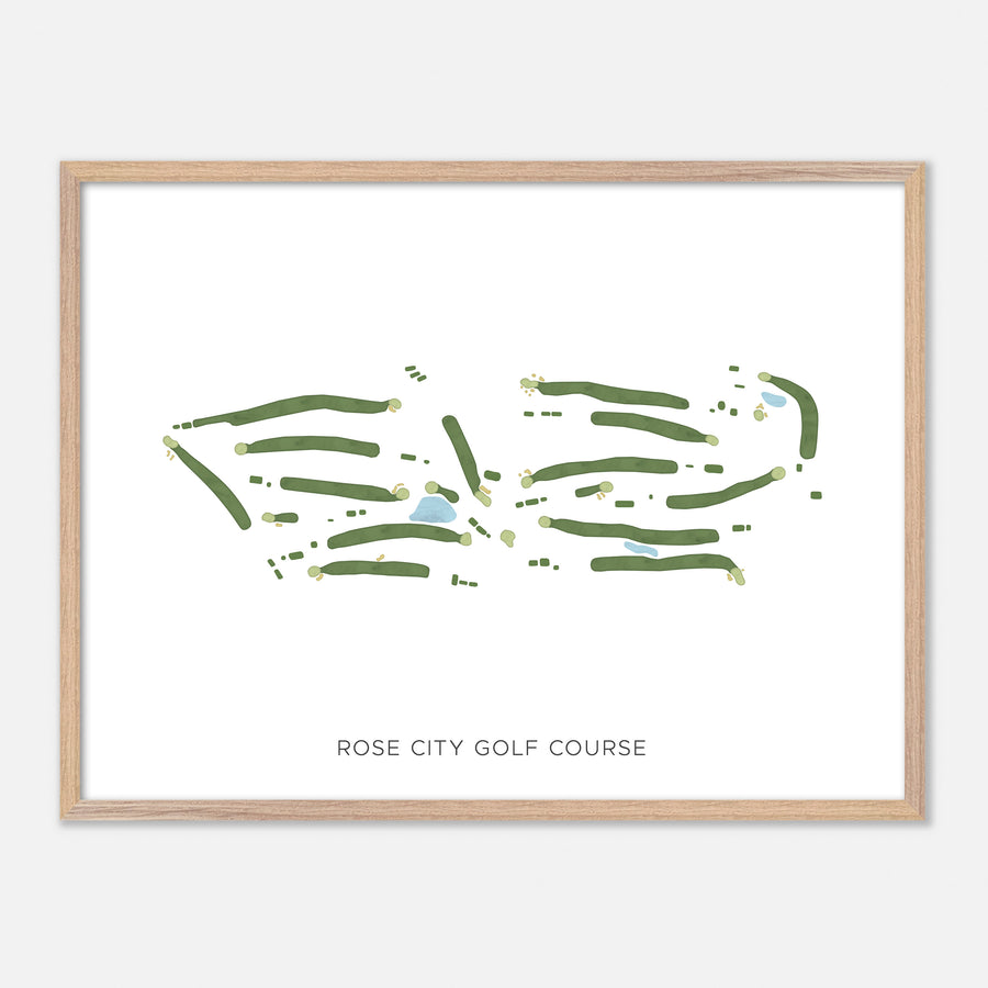 Print of Rose City Golf Course Modern Map