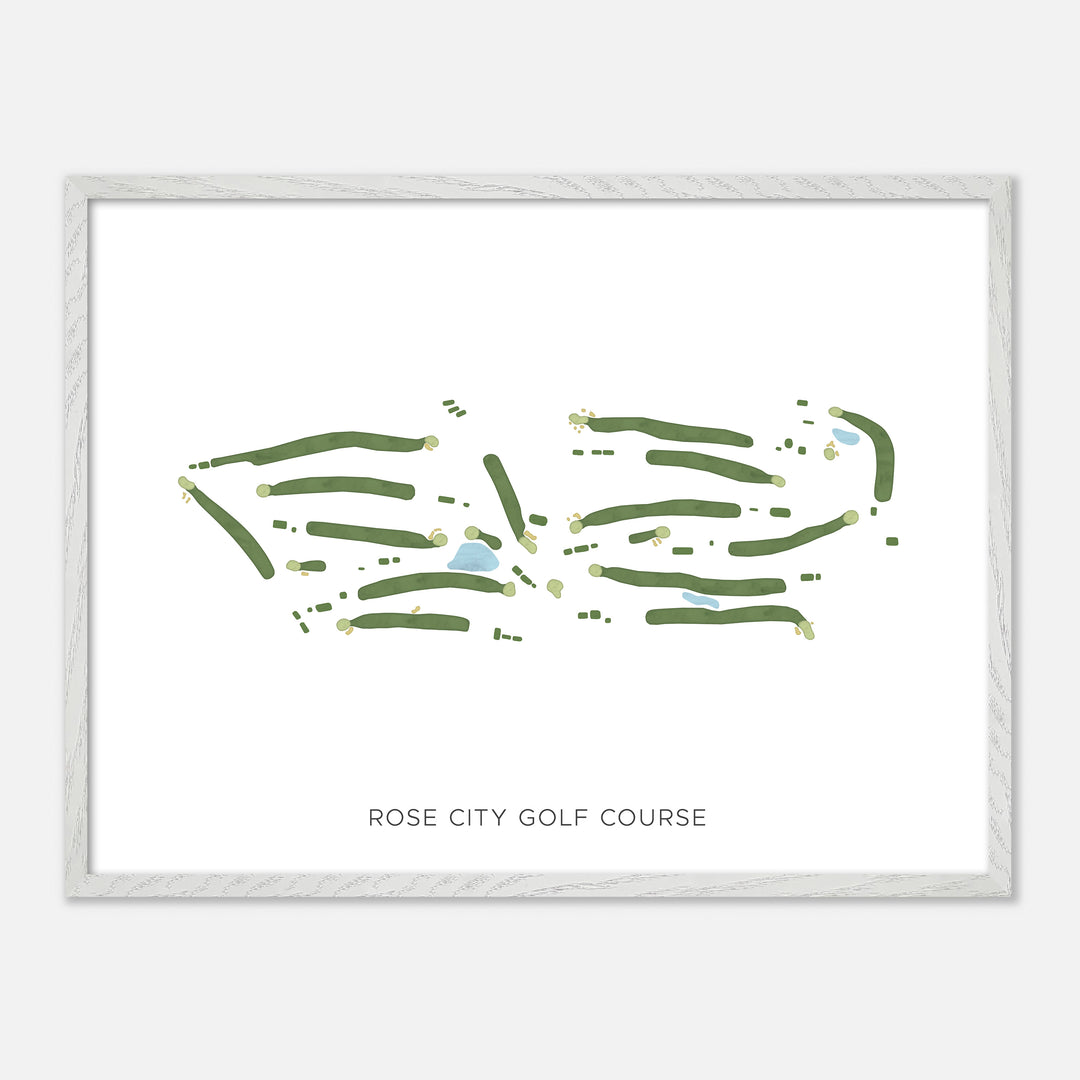 Print of Rose City Golf Course Modern Map