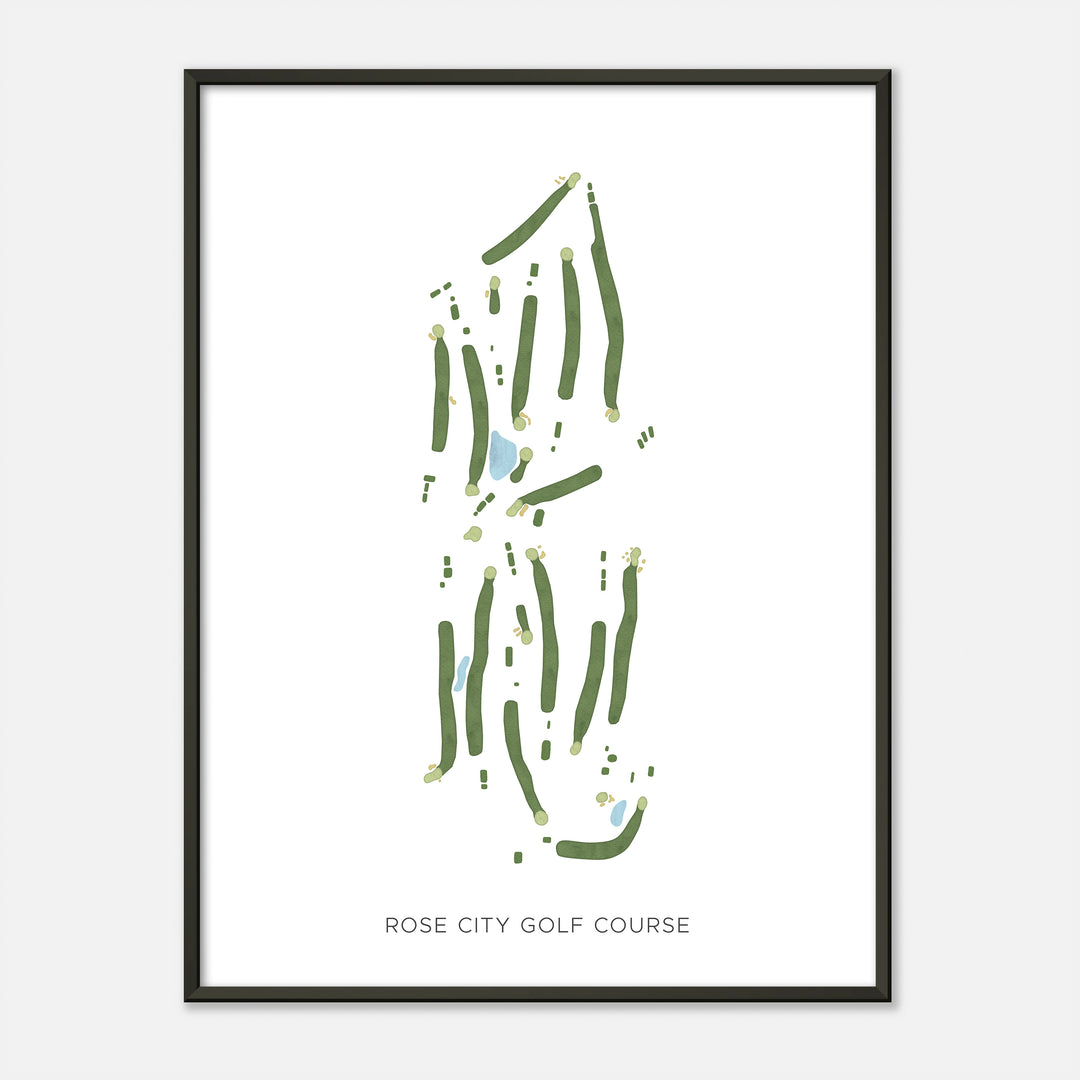Print of Rose City Golf Course Modern Map