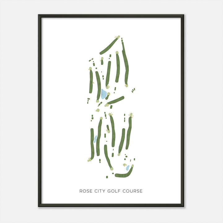 Print of Rose City Golf Course Modern Map